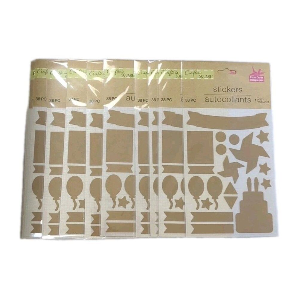 (10) NEW Crafter's Square Stickers Paper Crafts - Birthday, Cake, Party Banners